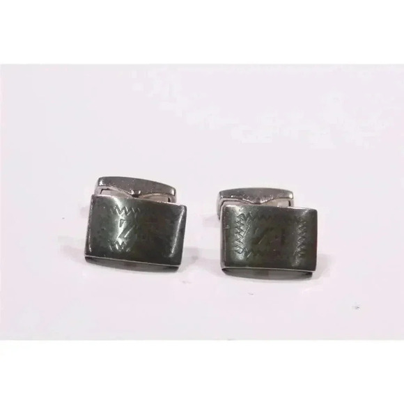 Ermenegildo Zegna 925 Sterling Silver Cufflinks EZ Logo in Wooden Box - Picture 8 of 13